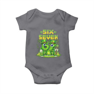 Funny Irish St Patricks Day 67 Baby Onesie Six Seven Brainrot Italian Gaming 6 7 Meme Gen Alpha Slang TS10 Charcoal Print Your Wear