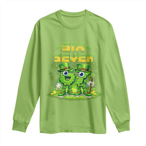 Funny Irish St Patricks Day 67 Long Sleeve Shirt Six Seven Brainrot Italian Gaming 6 7 Meme Gen Alpha Slang TS10 Lime Print Your Wear
