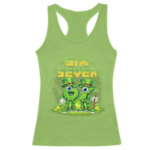Funny Irish St Patricks Day 67 Racerback Tank Top Six Seven Brainrot Italian Gaming 6 7 Meme Gen Alpha Slang TS10 Lime Print Your Wear