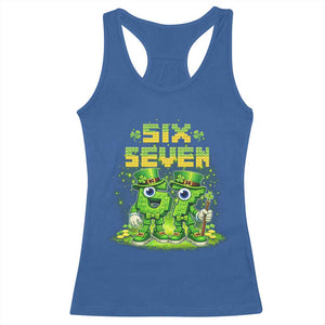 Funny Irish St Patricks Day 67 Racerback Tank Top Six Seven Brainrot Italian Gaming 6 7 Meme Gen Alpha Slang TS10 Royal Blue Print Your Wear