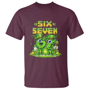 Funny Irish St Patricks Day 67 T Shirt Six Seven Brainrot Italian Gaming 6 7 Meme Gen Alpha Slang TS10 Maroon Print Your Wear