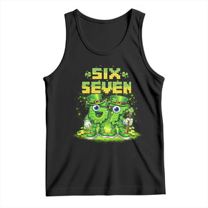 Funny Irish St Patricks Day 67 Tank Top Six Seven Brainrot Italian Gaming 6 7 Meme Gen Alpha Slang TS10 Black Print Your Wear