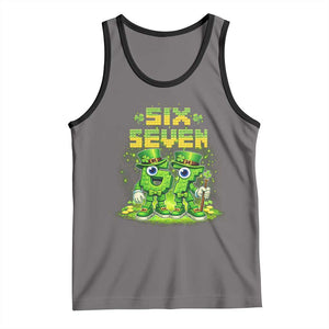Funny Irish St Patricks Day 67 Tank Top Six Seven Brainrot Italian Gaming 6 7 Meme Gen Alpha Slang TS10 Deep Heather Black Print Your Wear