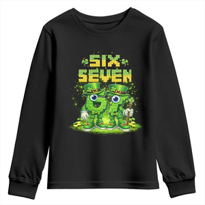 Funny Irish St Patricks Day 67 Youth Sweatshirt Six Seven Brainrot Italian Gaming 6 7 Meme Gen Alpha Slang TS10 Black Print Your Wear