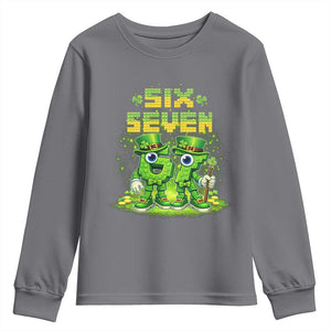 Funny Irish St Patricks Day 67 Youth Sweatshirt Six Seven Brainrot Italian Gaming 6 7 Meme Gen Alpha Slang TS10 Charcoal Print Your Wear