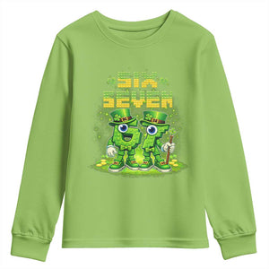 Funny Irish St Patricks Day 67 Youth Sweatshirt Six Seven Brainrot Italian Gaming 6 7 Meme Gen Alpha Slang TS10 Lime Print Your Wear