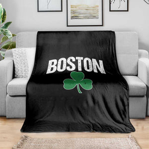 Boston Throw Blanket St Patricks Day Irish Green Shamrock Massachusetts TS10 Print Your Wear