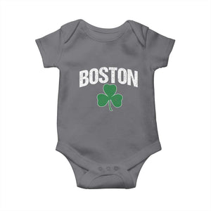 Boston Baby Onesie St Patricks Day Irish Green Shamrock Massachusetts TS10 Charcoal Print Your Wear