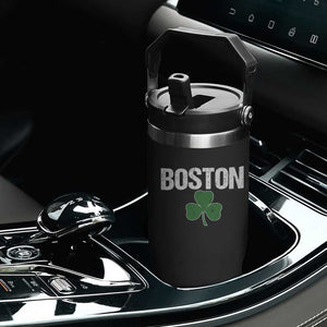 Boston Flip Straw Tumbler St Patricks Day Irish Green Shamrock Massachusetts TS10 Print Your Wear