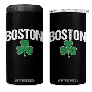 Boston 4 in 1 Can Cooler Tumbler St Patricks Day Irish Green Shamrock Massachusetts TS10 One Size: 16 oz Black Print Your Wear