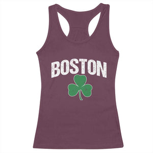 Boston Racerback Tank Top St Patricks Day Irish Green Shamrock Massachusetts TS10 Maroon Print Your Wear
