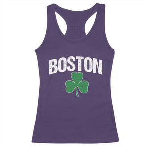 Boston Racerback Tank Top St Patricks Day Irish Green Shamrock Massachusetts TS10 Purple Print Your Wear