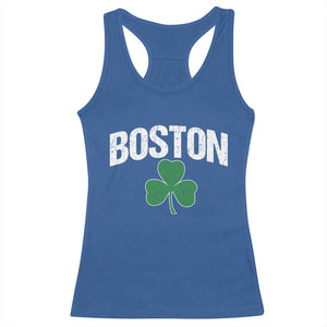 Boston Racerback Tank Top St Patricks Day Irish Green Shamrock Massachusetts TS10 Royal Blue Print Your Wear