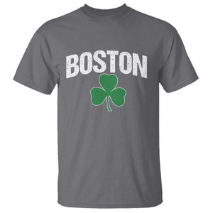 Boston T Shirt St Patricks Day Irish Green Shamrock Massachusetts TS10 Charcoal Print Your Wear