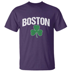 Boston T Shirt St Patricks Day Irish Green Shamrock Massachusetts TS10 Purple Print Your Wear