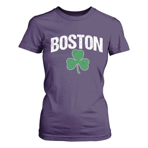 Boston T Shirt For Women St Patricks Day Irish Green Shamrock Massachusetts TS10 Purple Print Your Wear