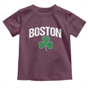 Boston Toddler T Shirt St Patricks Day Irish Green Shamrock Massachusetts TS10 Maroon Print Your Wear