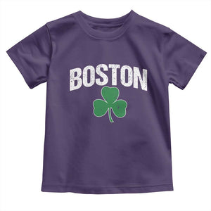 Boston Toddler T Shirt St Patricks Day Irish Green Shamrock Massachusetts TS10 Purple Print Your Wear
