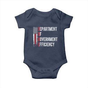 DOGE Department Of Government Efficiency Baby Onesie D.O.G.E. Partiotic US Flag TS10 Navy Print Your Wear