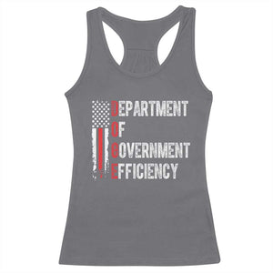 DOGE Department Of Government Efficiency Racerback Tank Top D.O.G.E. Partiotic US Flag TS10 Charcoal Print Your Wear