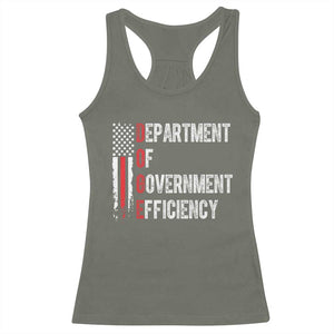 DOGE Department Of Government Efficiency Racerback Tank Top D.O.G.E. Partiotic US Flag TS10 Military Green Print Your Wear