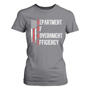 DOGE Department Of Government Efficiency T Shirt For Women D.O.G.E. Partiotic US Flag TS10 Charcoal Print Your Wear