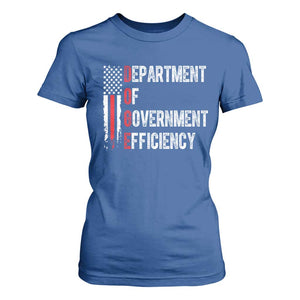 DOGE Department Of Government Efficiency T Shirt For Women D.O.G.E. Partiotic US Flag TS10 Royal Blue Print Your Wear