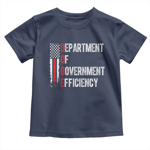 DOGE Department Of Government Efficiency Toddler T Shirt D.O.G.E. Partiotic US Flag TS10 Navy Print Your Wear