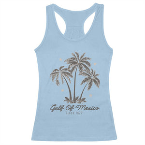 Gulf of Mexico Racerback Tank Top 1672 Retro Beach Vibe Palm Trees TS10 Light Blue Print Your Wear