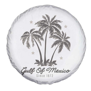 Gulf of Mexico Spare Tire Cover 1672 Retro Beach Vibe Palm Trees TS10 Print Your Wear