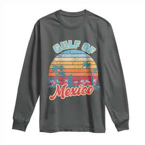 Gulf of Mexico Long Sleeve Shirt Retro Vintage Beach TS10 Dark Heather Print Your Wear