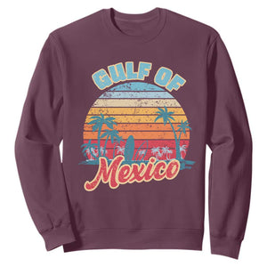 Gulf of Mexico Sweatshirt Retro Vintage Beach TS10 Maroon Print Your Wear
