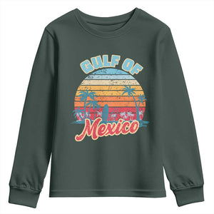 Gulf of Mexico Youth Sweatshirt Retro Vintage Beach TS10 Dark Forest Green Print Your Wear