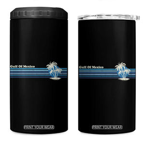 Gulf of Mexico 4 in 1 Can Cooler Tumbler Vintage 80s Palm Trees Sunset TS10 One Size: 16 oz Black Print Your Wear