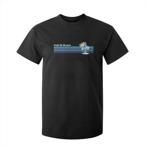 Gulf of Mexico T Shirt For Kid Vintage 80s Palm Trees Sunset TS10 Black Print Your Wear