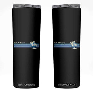 Gulf of Mexico Skinny Tumbler Vintage 80s Palm Trees Sunset TS10 Black Print Your Wear