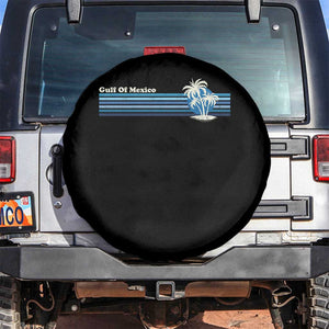 Gulf of Mexico Spare Tire Cover Vintage 80s Palm Trees Sunset TS10 No hole Black Print Your Wear