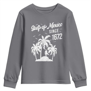 Gulf of Mexico Youth Sweatshirt Since 1672 Palm Trees Beach TS10 Charcoal Print Your Wear