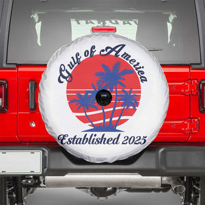 Welcome To America's Gulf Spare Tire Cover Established 2025 Trump Mexico Vintage Summer Beach Vibes TS10 White Print Your Wear