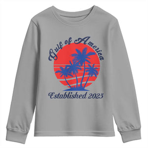 Welcome To America's Gulf Youth Sweatshirt Established 2025 Trump Mexico Vintage Summer Beach Vibes TS10 Sport Gray Print Your Wear