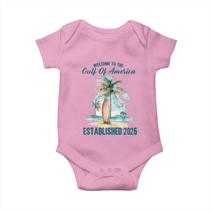 Welcome To America's Gulf Baby Onesie Established 2025 Retro Vintage Beach TS10 Light Pink Print Your Wear