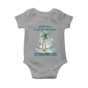 Welcome To America's Gulf Baby Onesie Established 2025 Retro Vintage Beach TS10 Sport Gray Print Your Wear