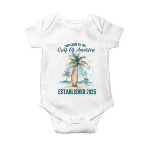 Welcome To America's Gulf Baby Onesie Established 2025 Retro Vintage Beach TS10 White Print Your Wear