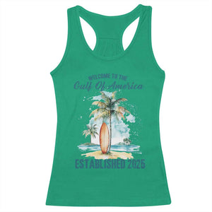 Welcome To America's Gulf Racerback Tank Top Established 2025 Retro Vintage Beach TS10 Irish Green Print Your Wear