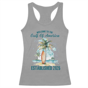 Welcome To America's Gulf Racerback Tank Top Established 2025 Retro Vintage Beach TS10 Sport Gray Print Your Wear