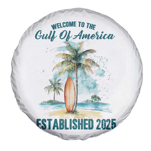 Welcome To America's Gulf Spare Tire Cover Established 2025 Retro Vintage Beach TS10 Print Your Wear