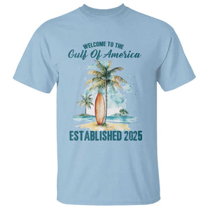 Welcome To America's Gulf T Shirt Established 2025 Retro Vintage Beach TS10 Light Blue Print Your Wear