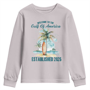 Welcome To America's Gulf Youth Sweatshirt Established 2025 Retro Vintage Beach TS10 Ice Gray Print Your Wear