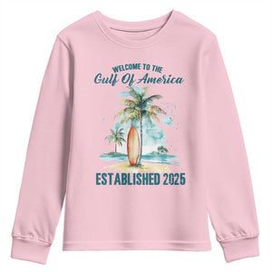 Welcome To America's Gulf Youth Sweatshirt Established 2025 Retro Vintage Beach TS10 Light Pink Print Your Wear