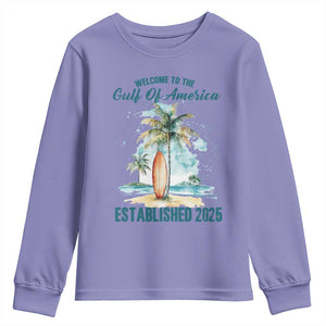 Welcome To America's Gulf Youth Sweatshirt Established 2025 Retro Vintage Beach TS10 Violet Print Your Wear